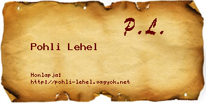 Pohli Lehel névjegykártya